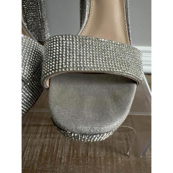 Steve Madden Silver Rhinestone Platform Heels Women’s Size 7.5 - Picture 6 of 9